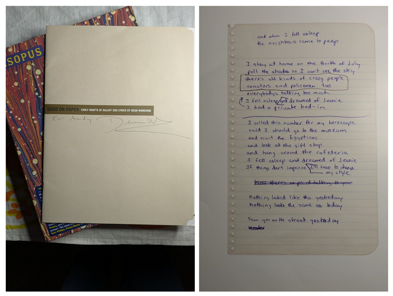 Esopus: Dean Wareham's notebooks 2013