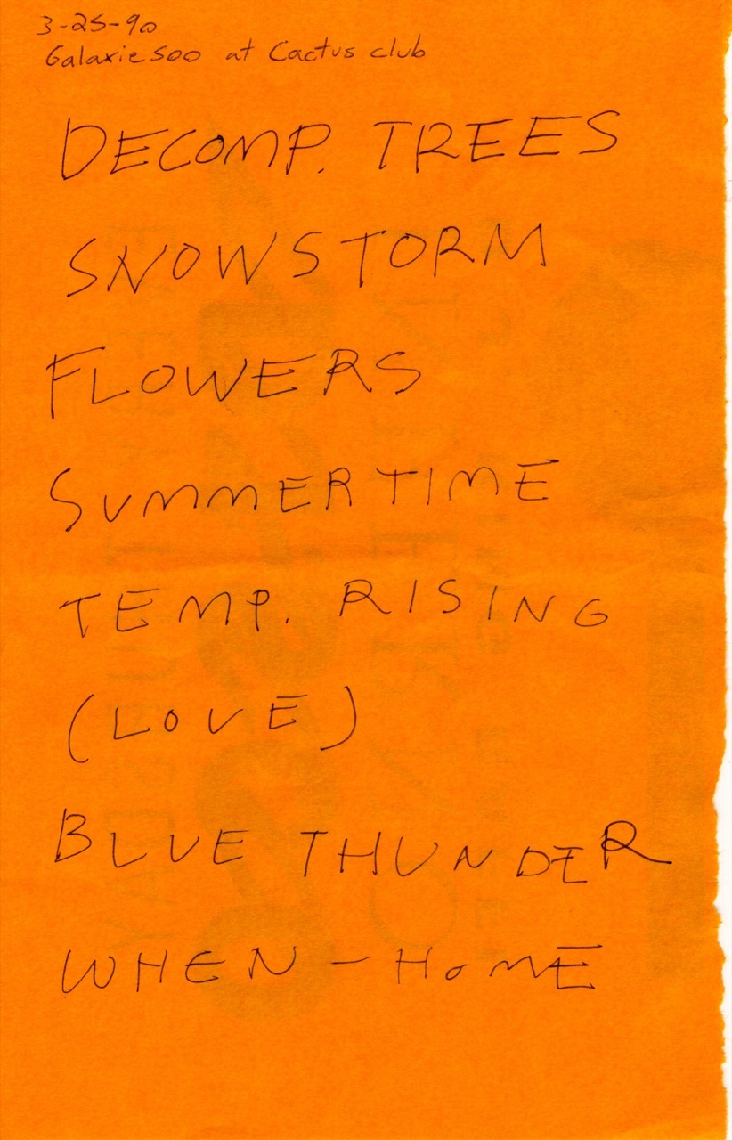 Galaxie 500 set-list (photo: ibison4 on Flickr)