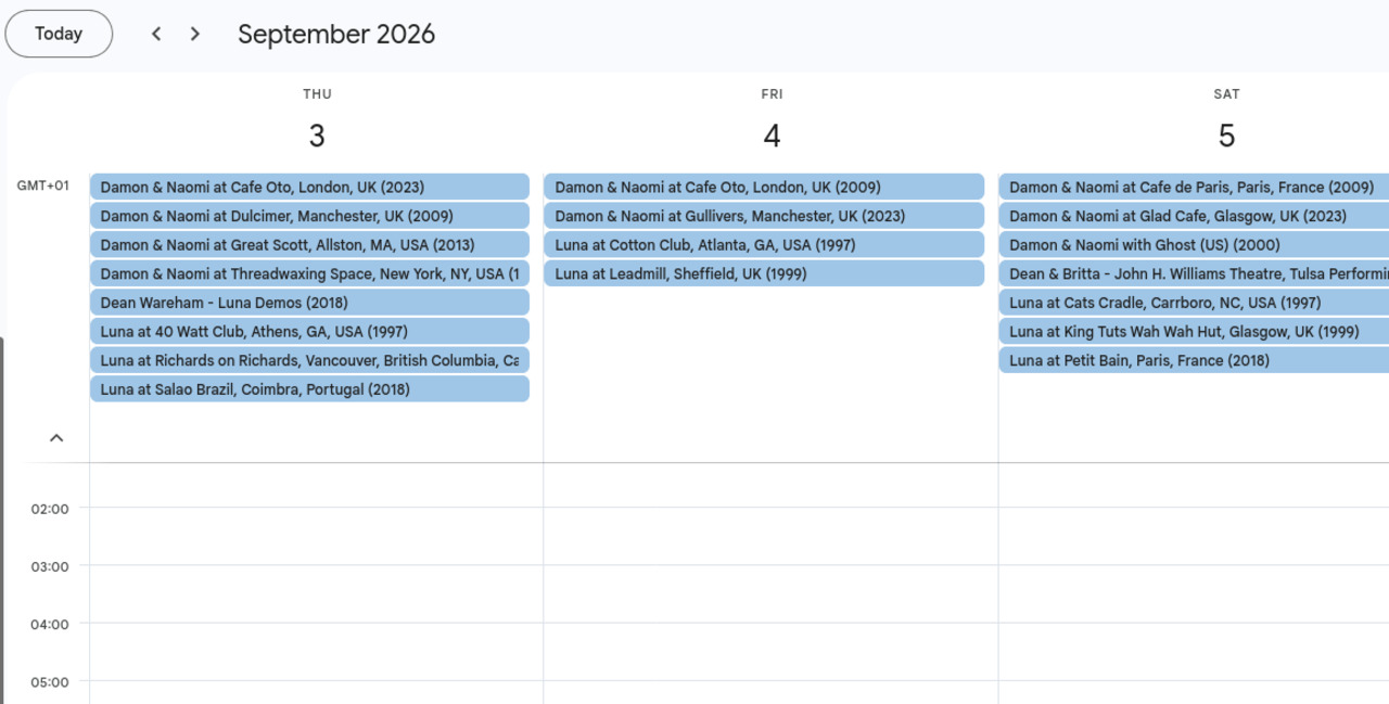 AHFoW calendar