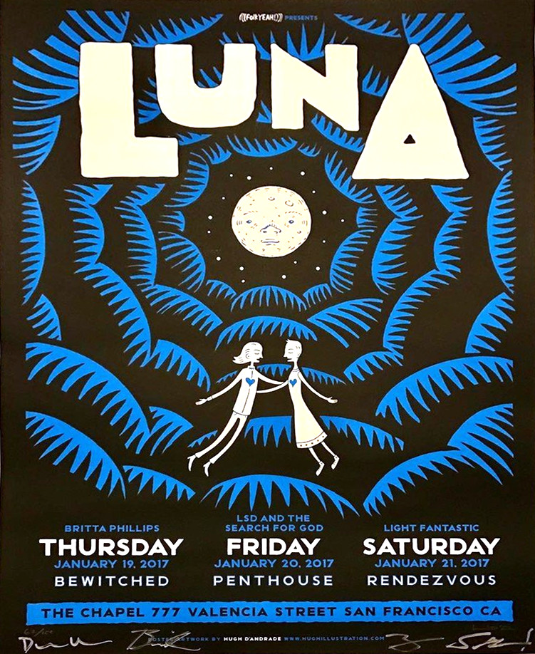 Beautiful screen printed poster for the shows